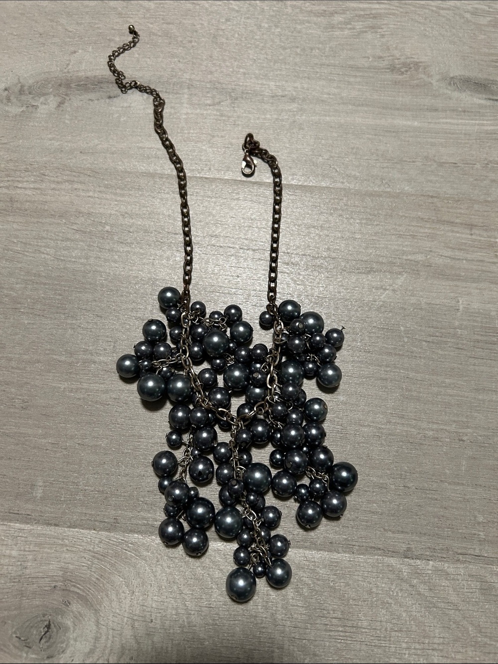 Statement Cluster Necklace in Gunmetal Black